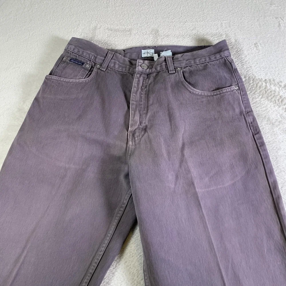 Calvin Klein Jeans Jeans Mens 33x26 Purple Relaxed‎ Fit Straight Leg Denim Pants
